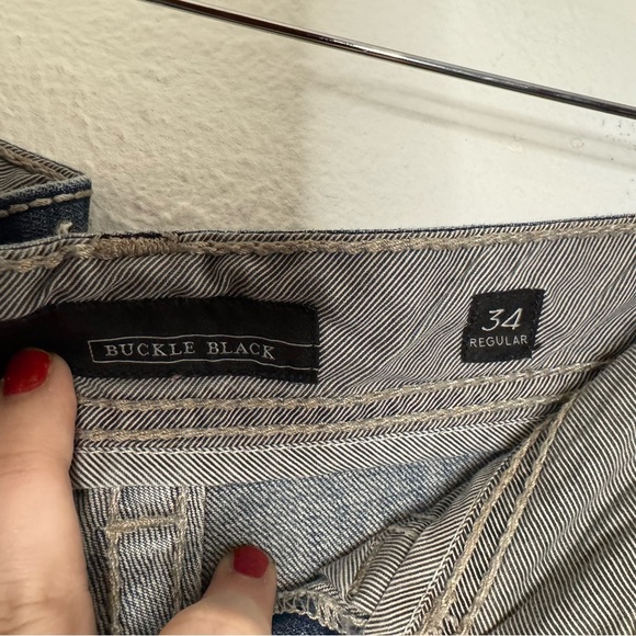 Buckle Black Denim Size 34 Regular Fit Distressed Fade No. 3 Style# BBLA313 BKE - Picture 8 of 13